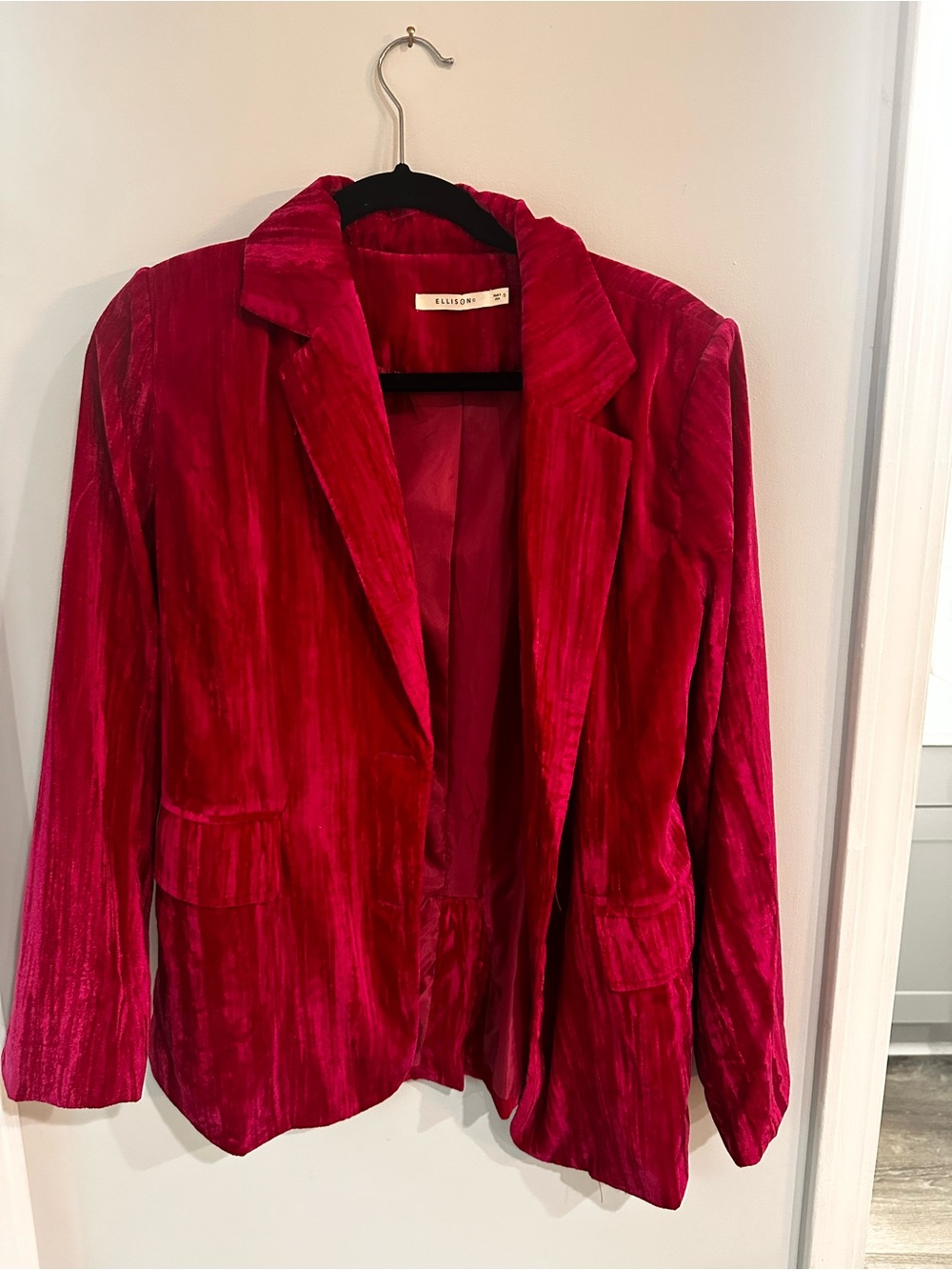 Ellison Vibrant Fuchsia Velvet Blazer